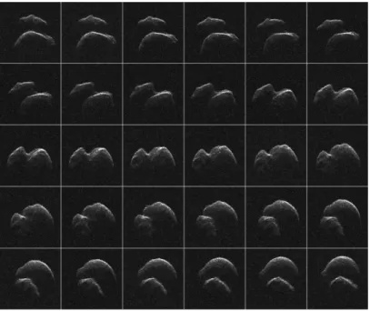 Figure 1.6 – 17-April-2017 Arecibo Radar images from contact binary 2014 JO25. Credit: