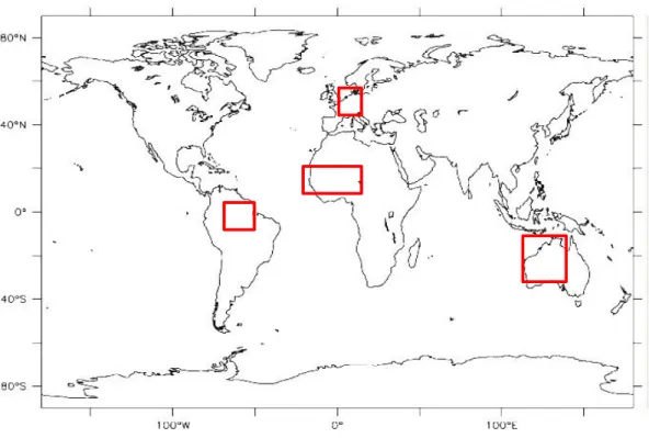Figure 3.1: Study areas defined in the ET P  study.