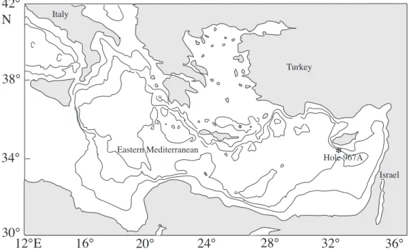 Fig. 1. Location map of ODP Hole 967A.
