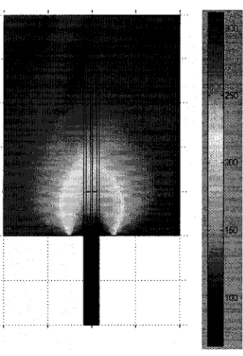 Figure 15 - Modélisation numérique du gradient de température (en Kelvin) dans la cellule