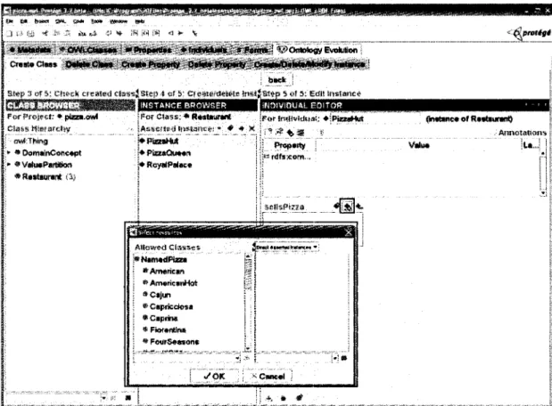 Figure 5.6 Create and edit instances in  the class Restaurant 