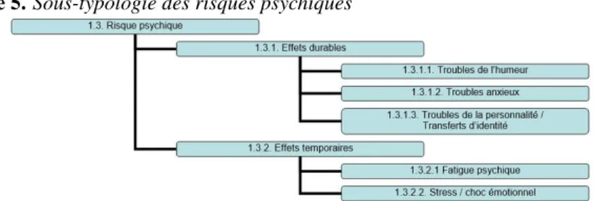 Figure 5. Sous-typologie des risques psychiques