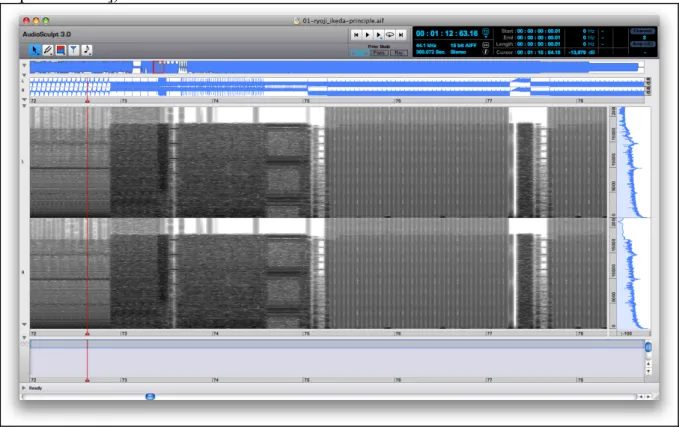 Figure 5 : Ryoji Ikeda, Principle – Dataphonics, 72’’ à 79’’ 21