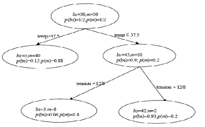 Figure II.14:  Arbre de décision utilisant les probabilités bayésienne. 