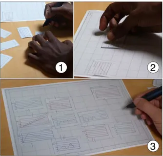 Figure 5: Creating a score with movable substrates.  