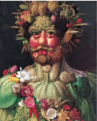 Figure 2.2 – Peinture de Rodolphe II par Gisueppe Arcimboldo. Dès le premier coup d’œil, on y voit un visage, et non un simple de tas de fruits et légumes