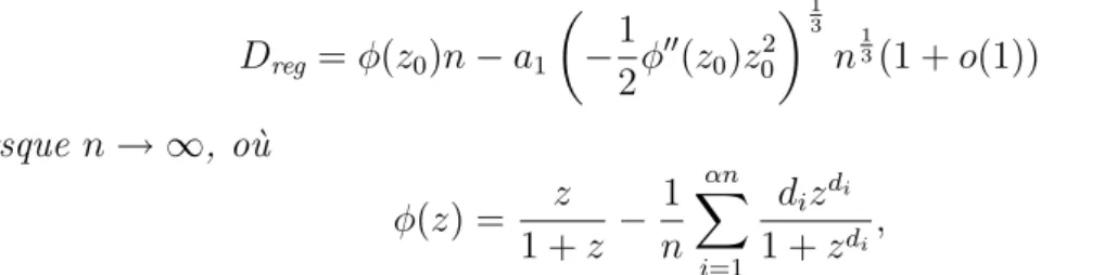Fig. 4.3 – D´ eveloppement asymptotique de la r´ egularit´ e pour αn ´ equations qua- qua-dratiques semi-r´ eguli` eres