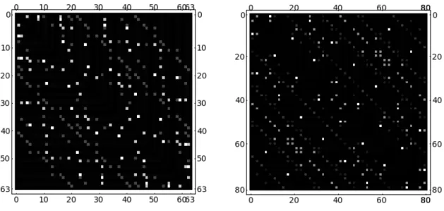 Fig. 4.1 – R´epartition des binˆomes de permutation dans F 64 et F 81