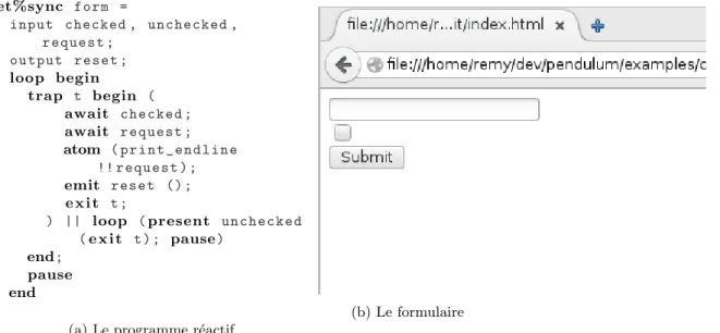 Figure 2 – Exemple Web avec un ´ echappement