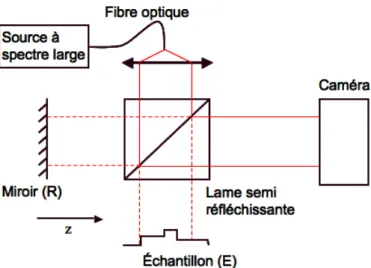 Figure I-2 : Principe de la topographie optique utilisant un interféromètre de Michelson
