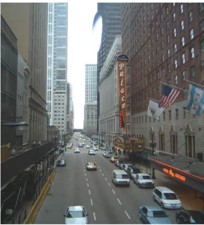 Figure 1.2: Illustration of a real urban canyon: two buildings separated by a street.