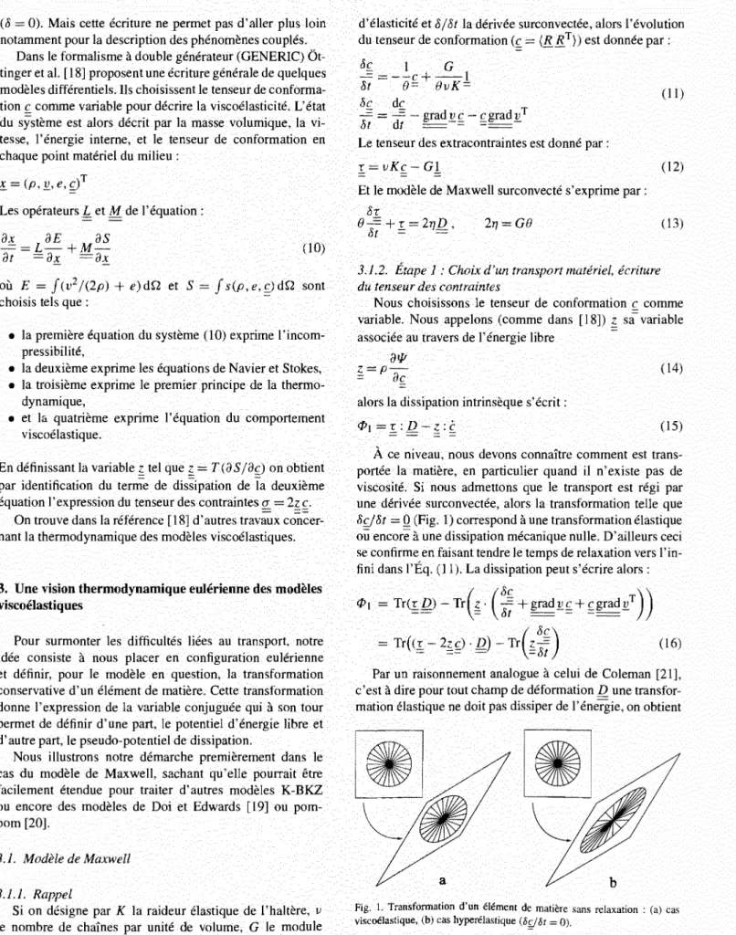 Fig.  1.  Transformation  d'un  élément  de  matière  sans  relaxation  :  (a)  ca<> 