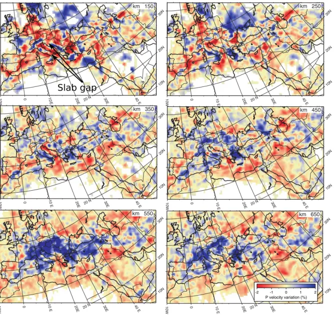 Figure 1.8: Mantle anomalies under the Mediterranean from teleseismic P-wave body- body-wave tomography
