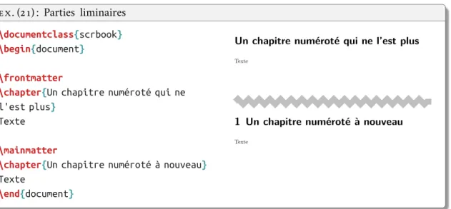 ex. 22: Table des matières