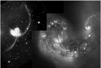 Fig. 3.1 – La galaxie des Antennes observée par le Hubble Space Telescope (Voir le site internet : http ://nssdc.gsfc.nasa.gov/photo_gallery/photogallery-astro-galaxy.html).