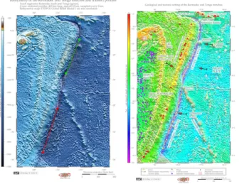 Figure 19: Geologic settings of the Kermadec and Tonga trenches. [48]