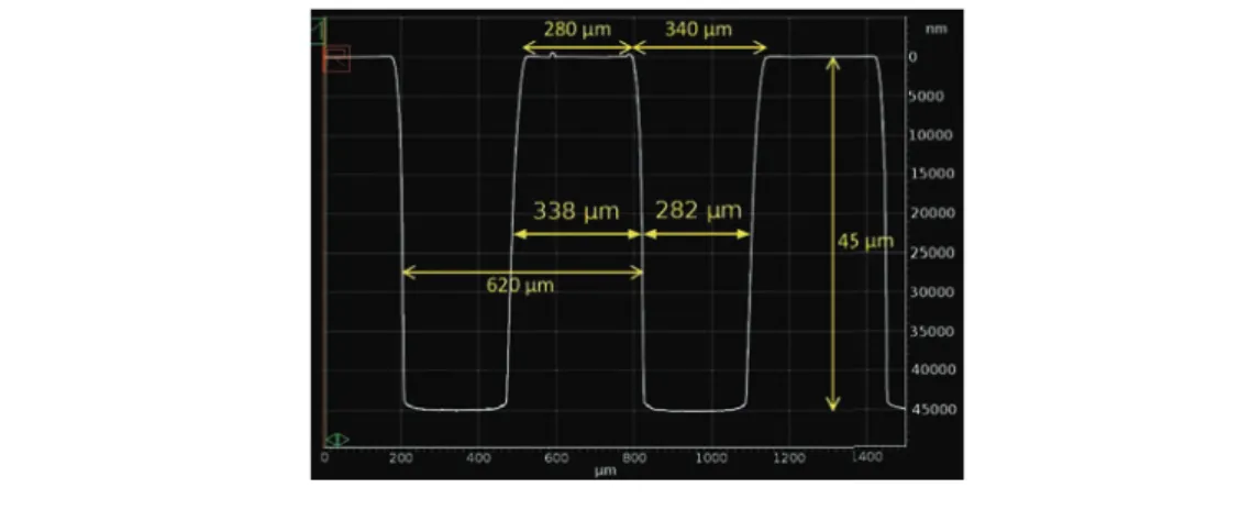 Figure 5.10 shows the profile of the beams produced by Tydex’ Dammann grating. The angle between the two beams is 40 ± 1°, as expected, and the maximum intensity of the beams corresponds to 33 ± 2 % and 32 ± 2 % of the input beam’s intensity