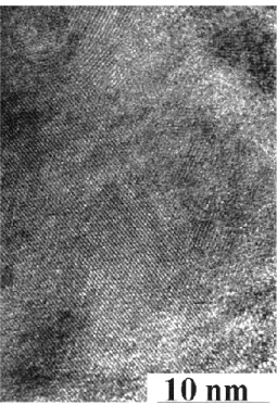 Figure  10.  HRTEM  image  of  the  sample  obtained  after  heat-treatment up to 1900°C under 15 GPa