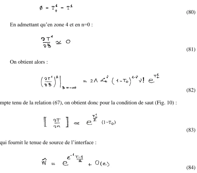 Fig. 10 - La zone réactive considérée comme une discontinuité 