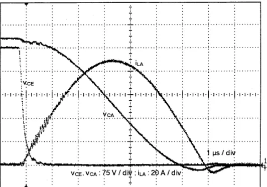 Figure 1.22 Courant et tension de décharge de CA pendant la phase de récupération. 