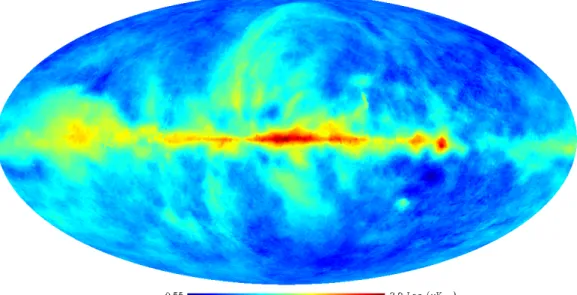 Figure 2.5: Synchrotron spatial distribution as simulated by the PSM, based on the work of Haslam et al