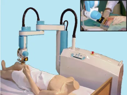 Fig. 2 – DermaRob : robot de prélèvement de lambeaux cutanés en chirurgie réparatrice des grands brûlés.