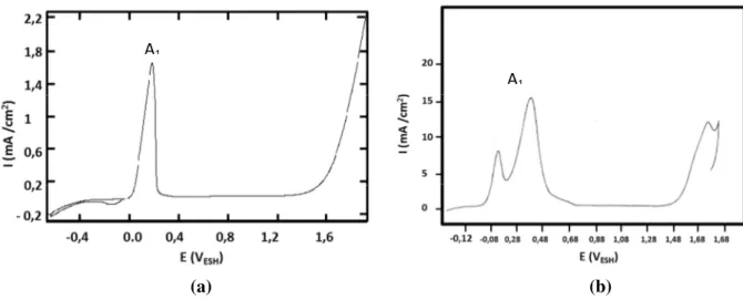 Figure  I-1 :  Courbes  de  polarisation  obtenues  sur  des  échantillons    de  Ni  en  milieu  acide