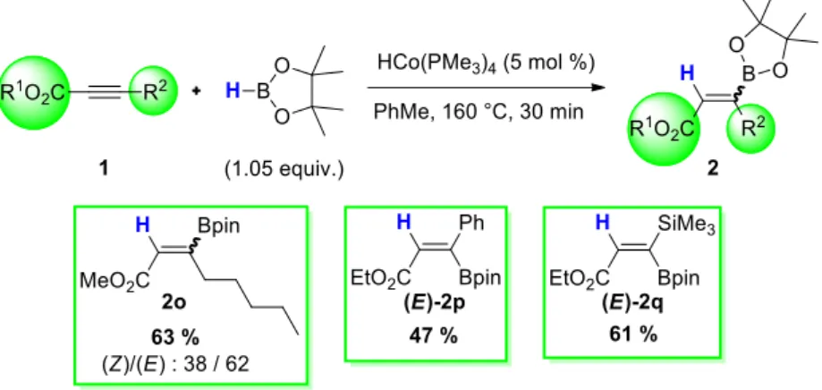 Figure III.1. Substrats non productifs pour l’hydroboration catalysée par  HCo(PMe 3 ) 4 