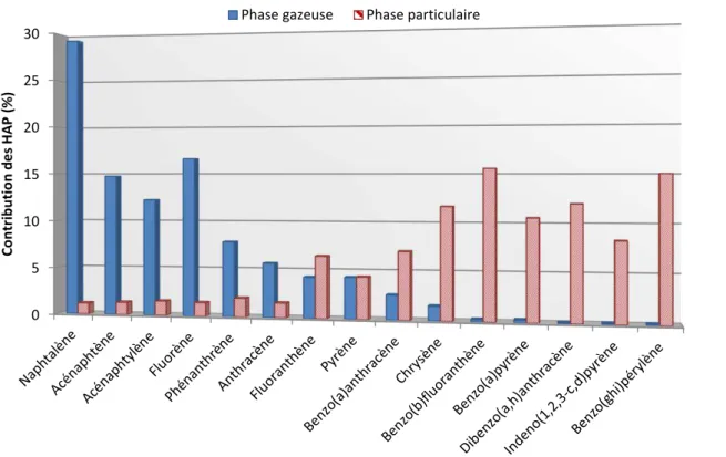 Figure I-14 : Distribution gaz-particule  obtenue suite à l’étude d’un site trafic en Egypte  ( d’après Hassan et  Khoder, 2012)