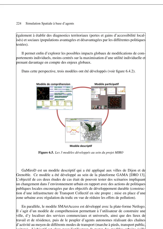 Figure 6.5. Les 3 modèles développés au sein du projet MIRO