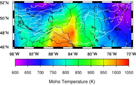 Table 1. Average P n Velocity, Crustal Thickness, Surface Heat Flow, and Moho Temperature Calculated From Surface Heat Flow Measurements a