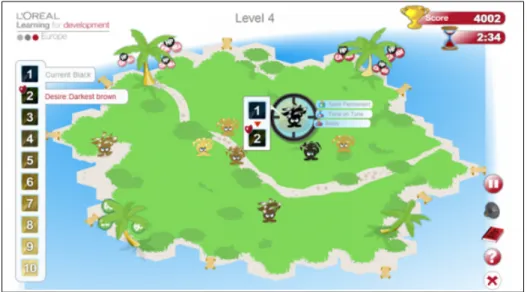 Figure 11 : Hairz’s Island est un jeu sérieux proposant des interactions avec son  simulateur sur le mode du shifumi.