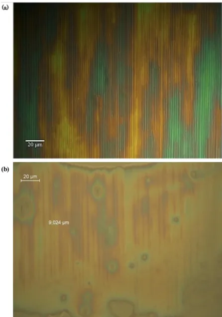 Figure 48 : a, échantillon  de stries huileuses couvert de stries larges, b, échantillon  avec faible proportion de stries larges.