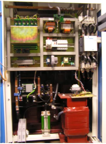 Figure 3.16 : Alimentation électrique de la torche à arc non transféré du LAEPT Afin d’avoir une puissance de 100 kW, l’alimentation est elle-même alimentée en  alterna-tif triphasé