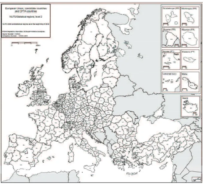 Figure 2.8  NUTS 2 regions (EU, Candidate Countries, EFTA) 