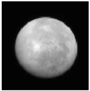 Figure 1: Example of a LORRI observation By comparing New Horizons images of Europa to simulations based on the available geometry and  atti-tude meta-data from SPICE kernels, it was found that imprecisions in meta-data [4] resulted in considerable errors 