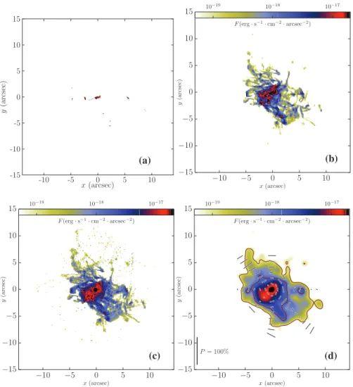 Fig. 2: (a) Positions of the young, massive stars from which we cast Lyα photons that make the galactic contribution