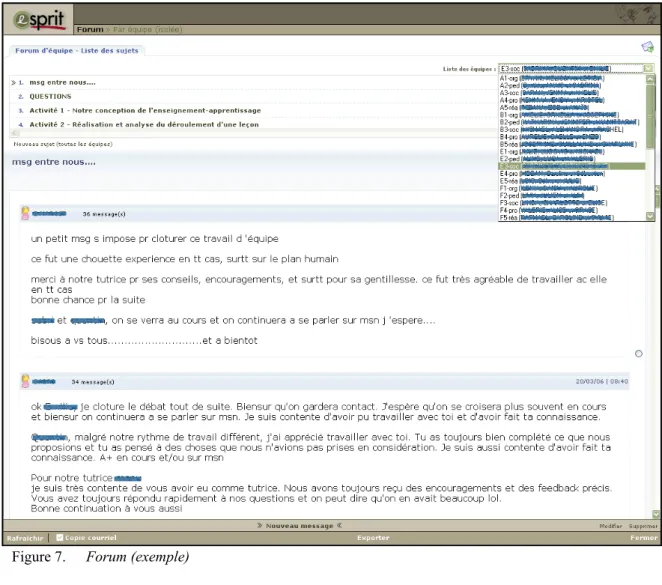Figure 7.   Forum (exemple) 