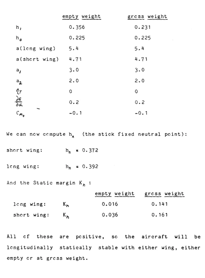 TABLE  12 ho a(long  wing) a(short  wing) a, a 1 cM7 empty  weight0.3560.2255.44.713.02.000.2-0.1 gross  weight0.2310.2255.44.713.02.000.2-0.1