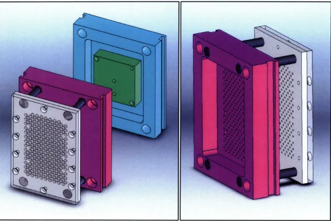 Figure 1.3.  Final  design of mold carriers and  ejector assembly.