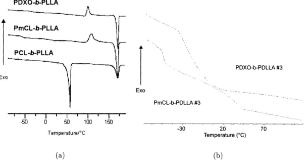 Figure  4-3:  Representative  DSC heating  traces  of different  bbp  candidates.  Exothermic heat  flow is  up