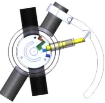 Figure 2.2:  Cross section of radial pin  locking joint of alpha prototype.