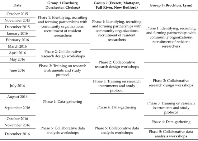 Table 1. The Healthy Neighborhoods Study (HNS) baseline participatory action research (PAR) process, 2015–2016.