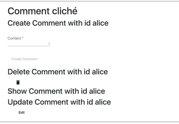 Figure 3-4: Cliché action preview page of a newly-generated cliché