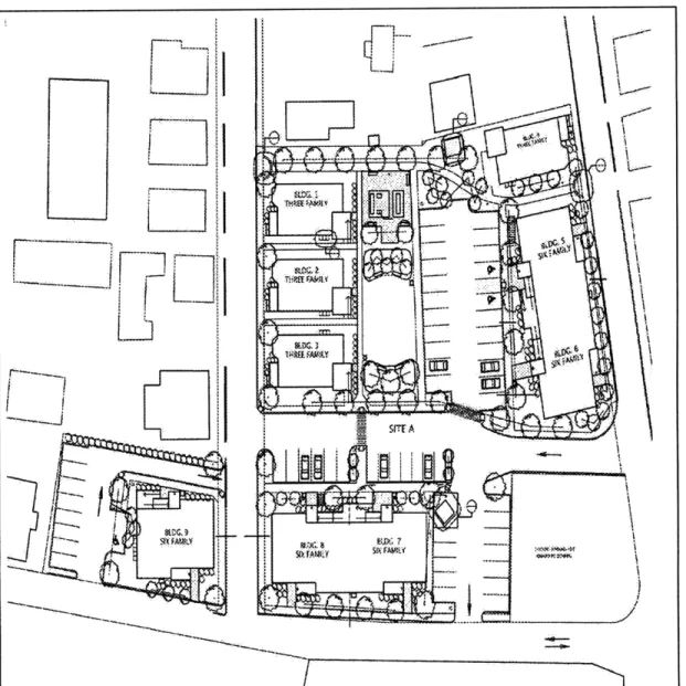 Illustration  3.3: The development site plan originally proposed is nearly identical to the as-built project.