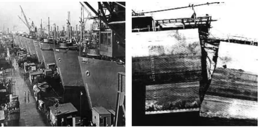 Fig. 1.6  Les Liberty ships ont été construits très rapidement pour permettre le transport de marchandises, durant la Seconde Guerre Mondiale