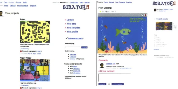 Figure  3-2:  Mockup  of Scratch  website  page  based  on  Flickr  (May  2006).