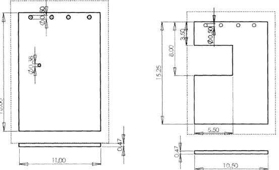 Figure 4.1: Dimensioned Drawings of the Cover and Base Boards