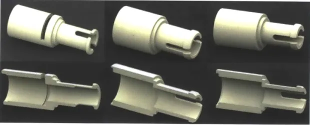Figure  3-6:  From  left  to right,  a progression  of the  Phosphate  component  prototypes.