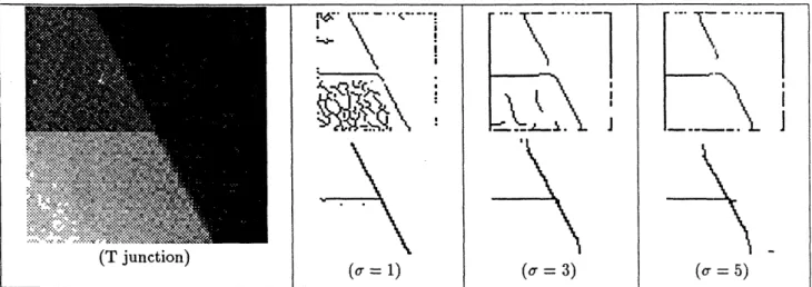 Figure  6:  Comparison  of the  Canny  detector  (top)  and  our  2D  detector  (bottom)  at three  different  scales.